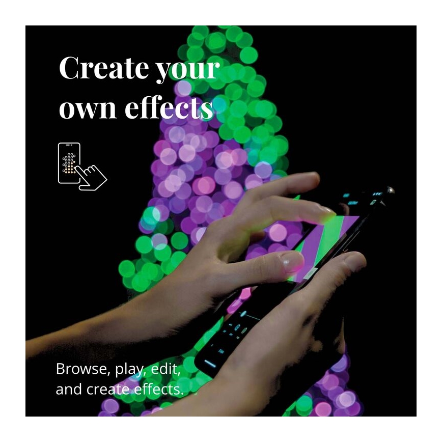 Twinkly - LED RGB dimmbare Außen-Weihnachtslichterkette STRINGS 600xLED 51,5m IP44 Wi-Fi