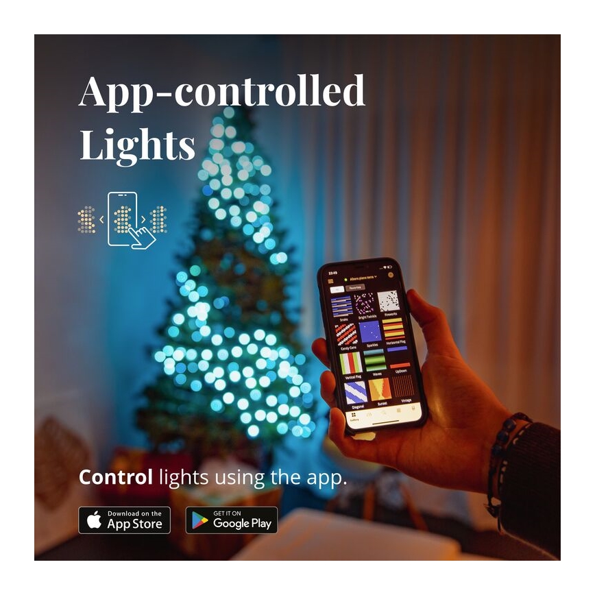 Twinkly - LED RGB dimmbare Außen-Weihnachtslichterkette STRINGS 600xLED 51,5m IP44 Wi-Fi