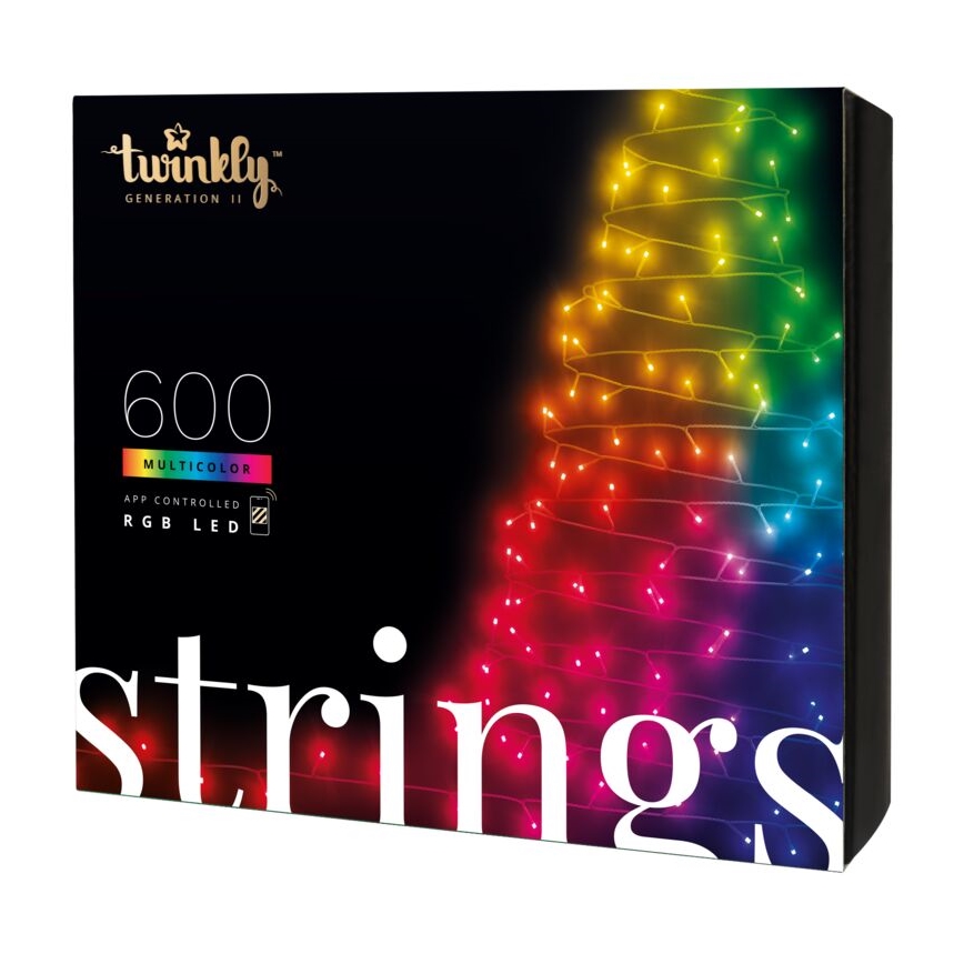 Twinkly - LED RGB dimmbare Außen-Weihnachtslichterkette STRINGS 600xLED 51,5m IP44 Wi-Fi