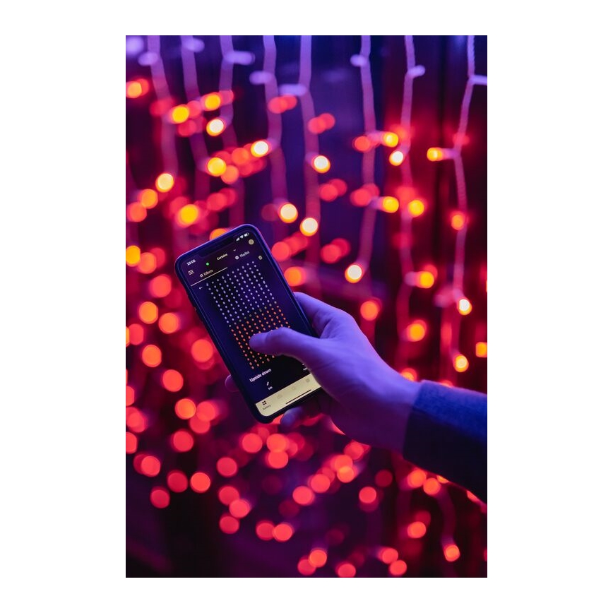 Twinkly - LED RGBW dimmbare Außen-Weihnachtsvorhang CURTAIN 210xLED 6,1m IP44 Wi-Fi