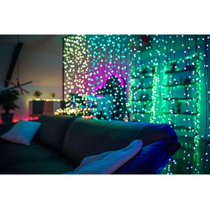 Twinkly - LED RGBW dimmbare Außen-Weihnachtsvorhang CURTAIN 210xLED 6,1m IP44 Wi-Fi