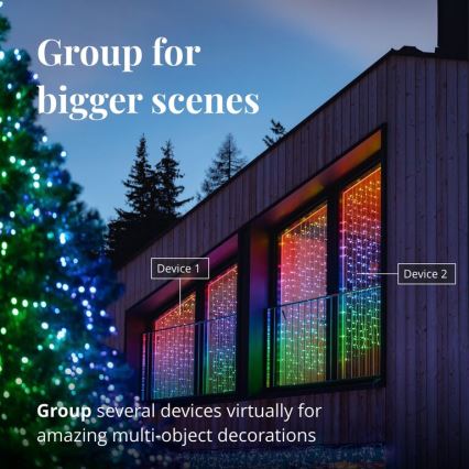 Twinkly - LED RGBW dimmbare Außen-Weihnachtsvorhang CURTAIN 210xLED 6,1m IP44 Wi-Fi
