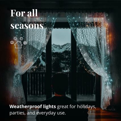 Twinkly - LED RGBW dimmbare Außen-Weihnachtsvorhang CURTAIN 210xLED 6,1m IP44 Wi-Fi