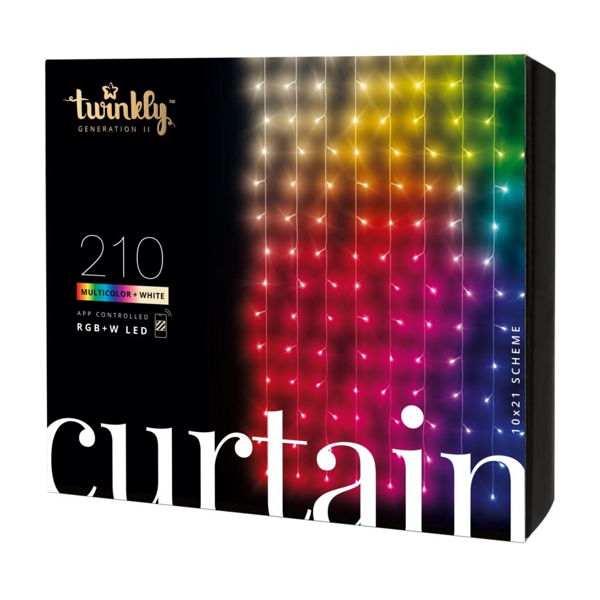Twinkly - LED RGBW dimmbare Außen-Weihnachtsvorhang CURTAIN 210xLED 6,1m IP44 Wi-Fi