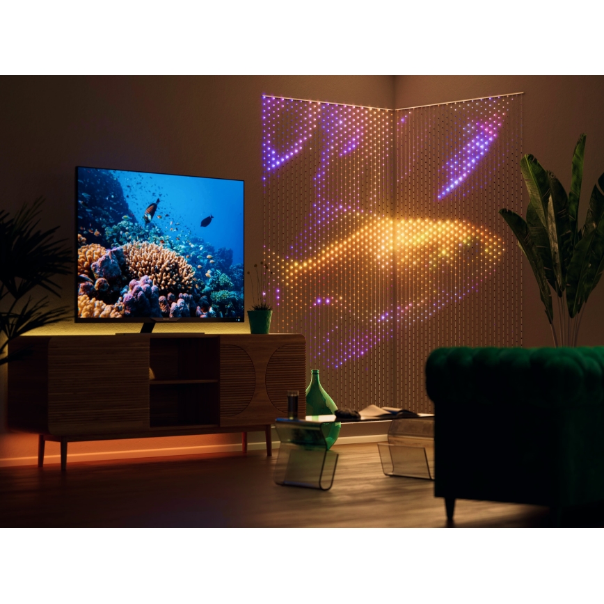 Twinkly - LED RGB dimmbarer Weihnachtsvorhang MATRIX 480xLED 1x1 m Wi-Fi