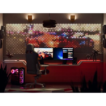 Twinkly - LED RGB dimmbarer Weihnachtsvorhang MATRIX 480xLED 1x1 m Wi-Fi