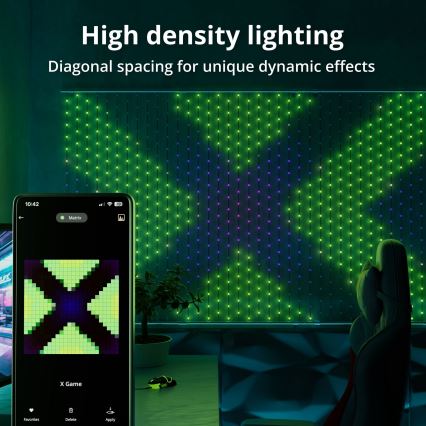 Twinkly - LED RGB dimmbarer Weihnachtsvorhang MATRIX 480xLED 1x1 m Wi-Fi