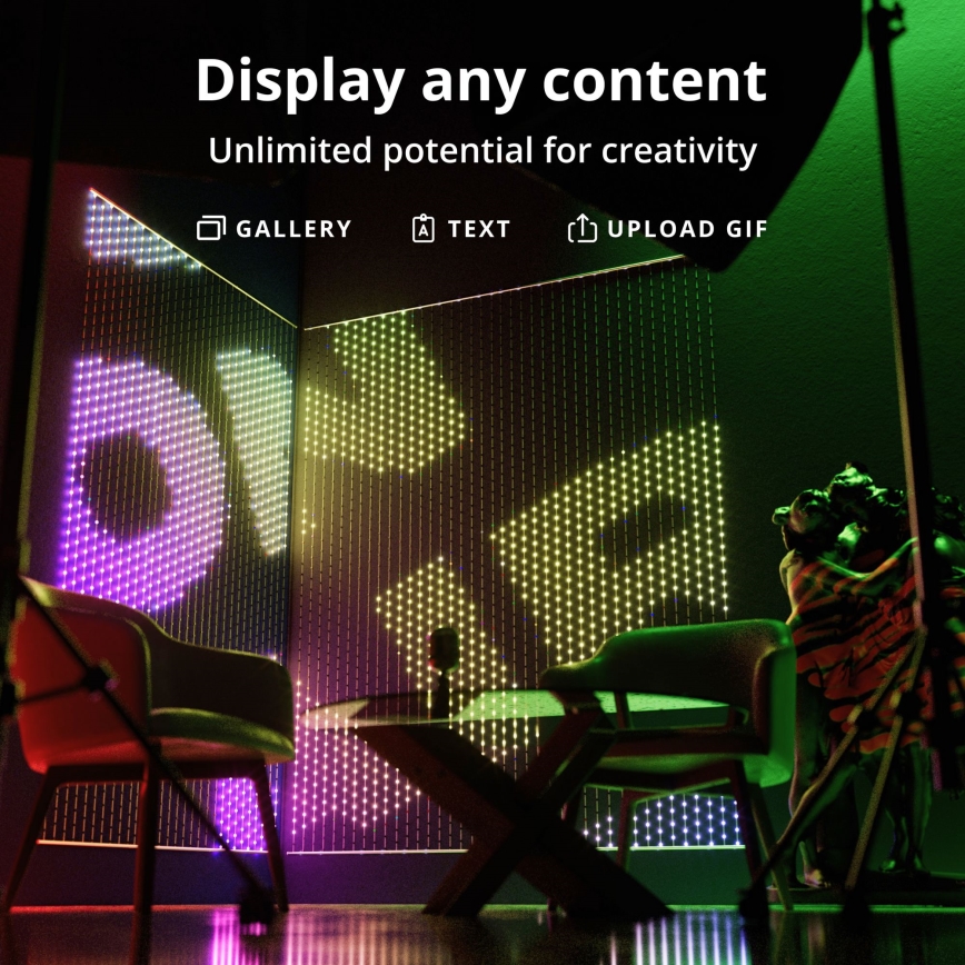 Twinkly - LED RGB dimmbarer Weihnachtsvorhang MATRIX 480xLED 1x1 m Wi-Fi