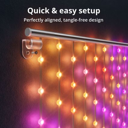 Twinkly - LED RGB dimmbarer Weihnachtsvorhang MATRIX 480xLED 1x1 m Wi-Fi