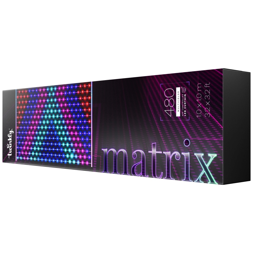 Twinkly - LED RGB dimmbarer Weihnachtsvorhang MATRIX 480xLED 1x1 m Wi-Fi