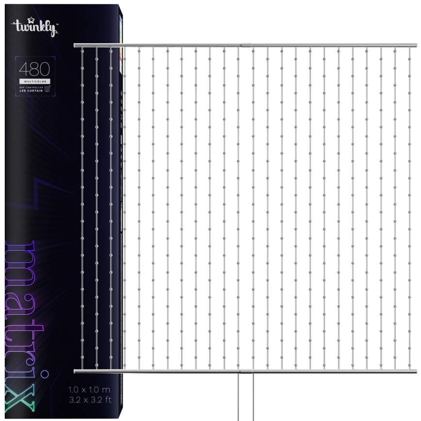 Twinkly - LED RGB dimmbarer Weihnachtsvorhang MATRIX 480xLED 1x1 m Wi-Fi