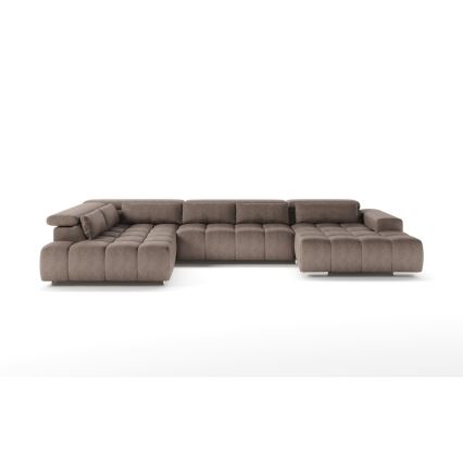 U-förmiges Eck-Sofa mit Kopfstützen TROPEA beige