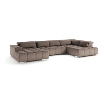 U-förmiges Eck-Sofa mit Kopfstützen TROPEA beige