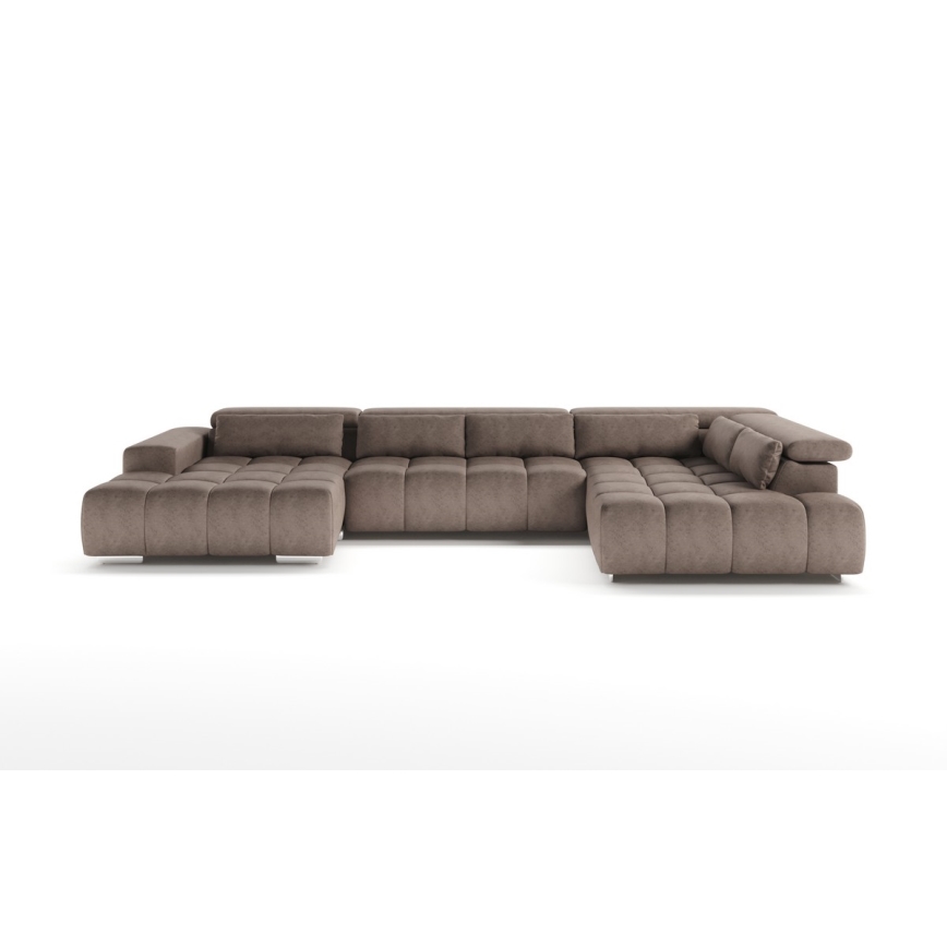 U-förmiges Eck-Sofa mit Kopfstützen TROPEA beige