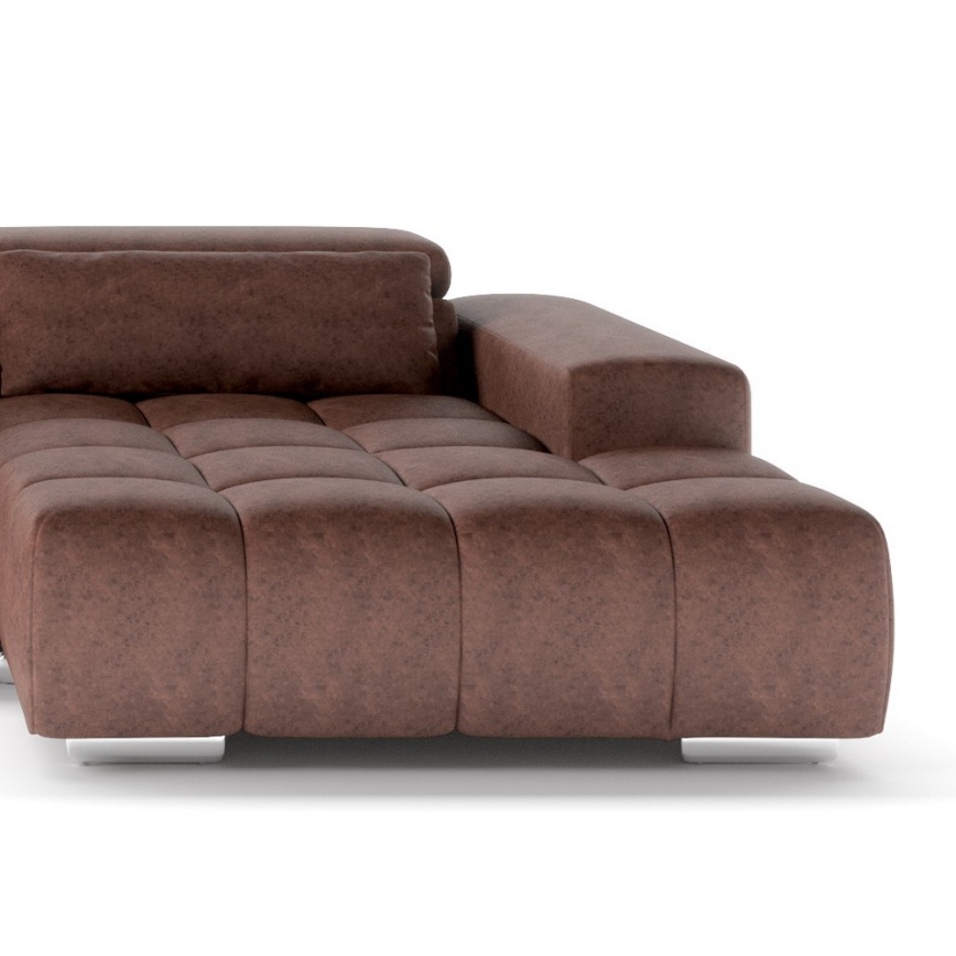 U-förmiges Eck-Sofa mit Kopfstützen TROPEA braun