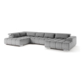 U-förmiges Eck-Sofa mit Kopfstützen TROPEA grau