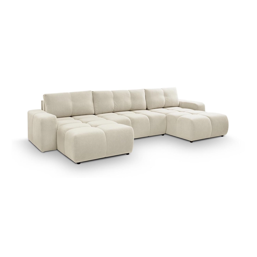 U-förmiges Klapp-Polstersofa mit Stauraum ALMADA beige