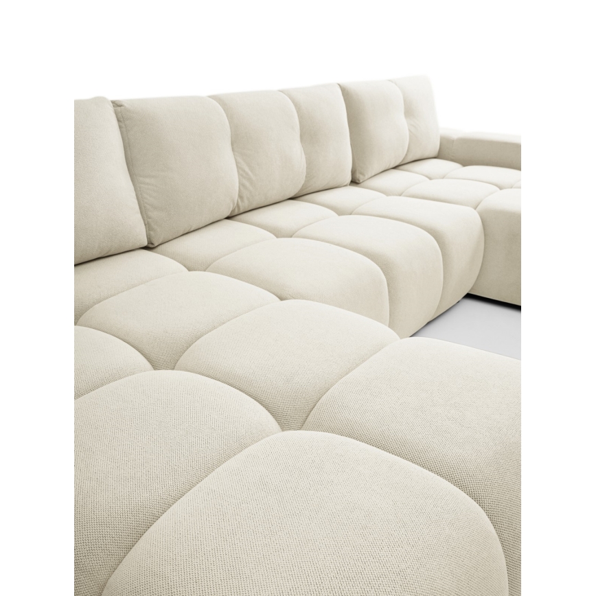U-förmiges Klapp-Polstersofa mit Stauraum ALMADA beige