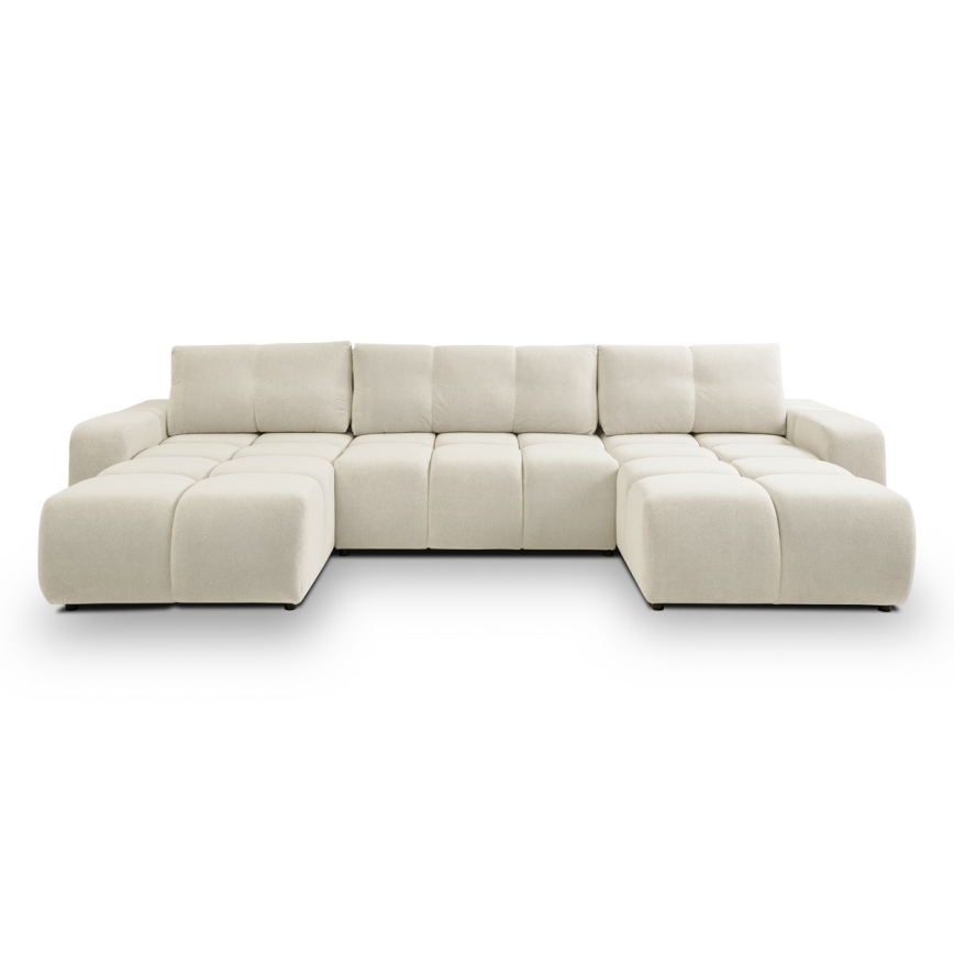 U-förmiges Klapp-Polstersofa mit Stauraum ALMADA beige