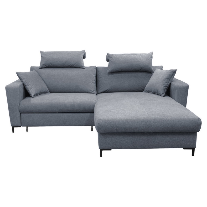 U-förmiges, klappbares Eck-Polstersofa HORTA rechts dunkelgrau