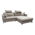 U-förmiges, klappbares Eck-Polstersofa HORTA rechts grau