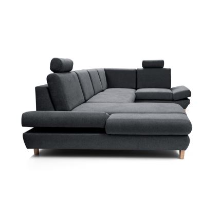 U-förmiges, klappbares Eck-Polstersofa mit Stauraum AVESTA rechts anthrazit