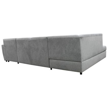 U-förmiges, klappbares Eck-Polstersofa SERPA links grau
