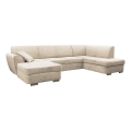 U-förmiges, klappbares Eck-Polstersofa SERPA rechts beige