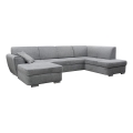 U-förmiges, klappbares Eck-Polstersofa SERPA rechts grau