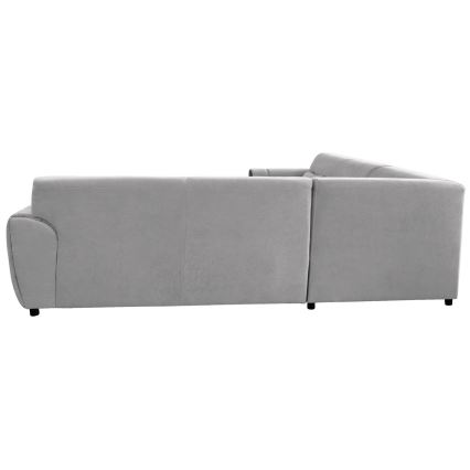 U-förmiges, klappbares Eck-Polstersofa VISEU links grau/schwarz