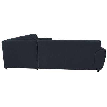 U-förmiges, klappbares Eck-Polstersofa VISEU rechts anthrazit/schwarz