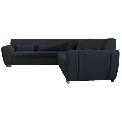 U-förmiges, klappbares Eck-Polstersofa VISEU rechts anthrazit/schwarz