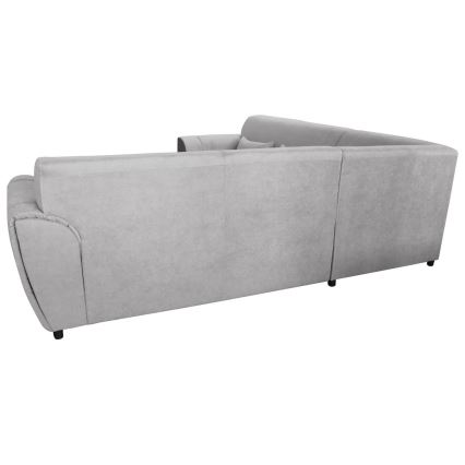 U-förmiges, klappbares Eck-Polstersofa VISEU rechts grau/schwarz