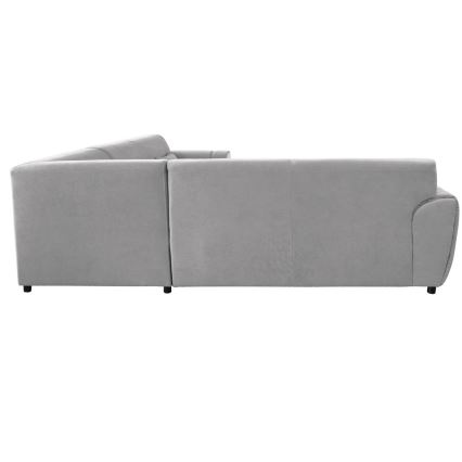 U-förmiges, klappbares Eck-Polstersofa VISEU rechts grau/weiß