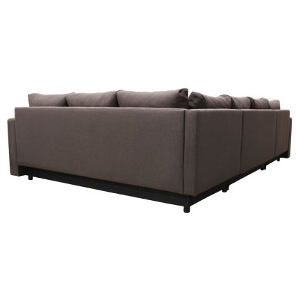 U-förmiges, klappbares Universal-Polster-Ecksofa SEYA braun