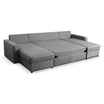 U-förmiges Klappsofa mit Stauraum JANISE grau