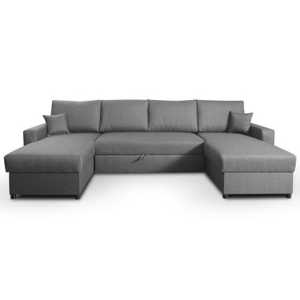 U-förmiges Klappsofa mit Stauraum JANISE grau