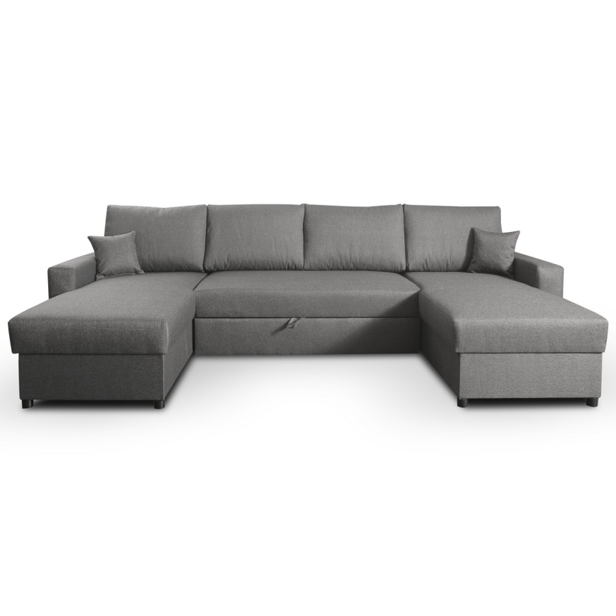 U-förmiges Klappsofa mit Stauraum JANISE grau