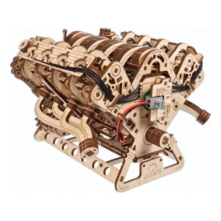 Ugears - 3D mechanisches Holzpuzzle V8-Motor
