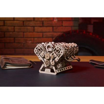 Ugears - 3D mechanisches Holzpuzzle V8-Motor