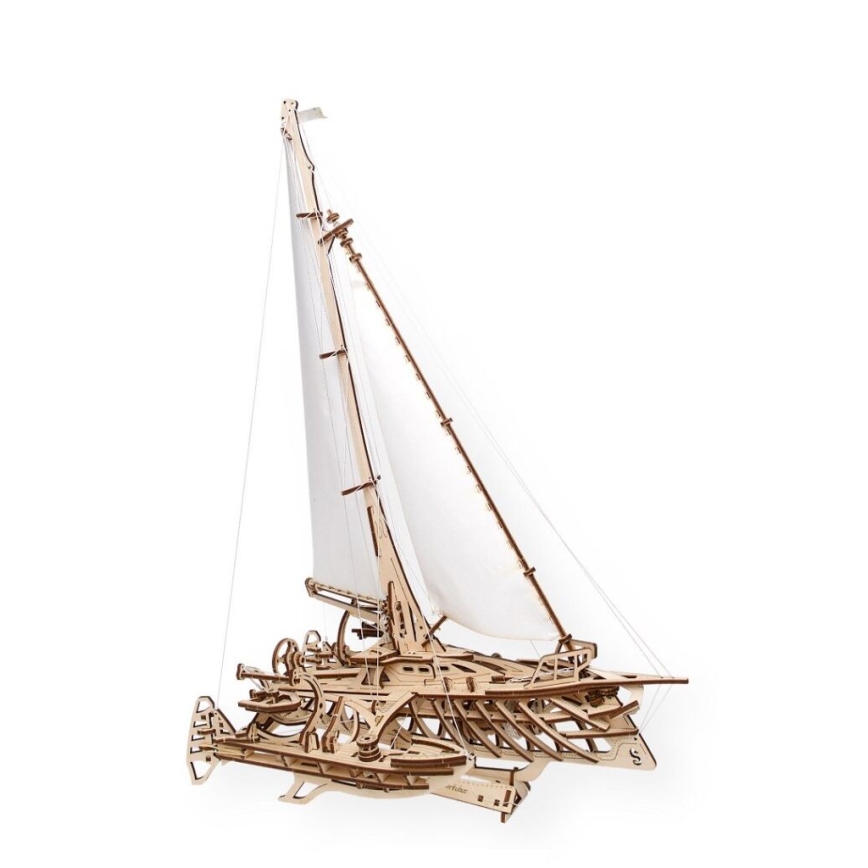 Ugears - Mechanisches 3D-Holzpuzzle Segelboot Merihobus Trimaran