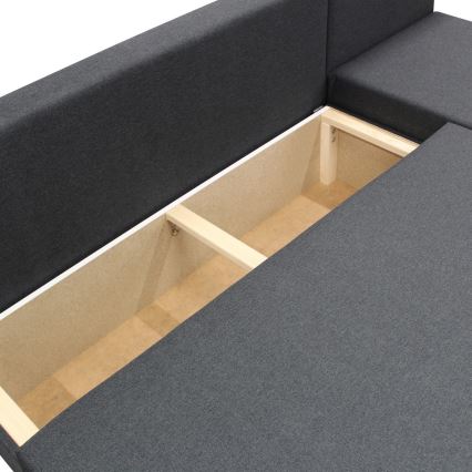 Universelles Eck-Schlafsofa mit Stauraum in L-Form ALMEIDA Anthrazit