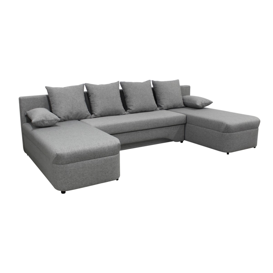 Universelles U-Ecksofa mit Schlaffunktion und Stauraum ALMEIDA, grau