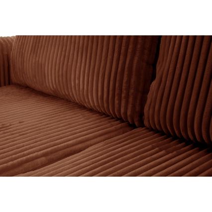 Universelles Eck-Schlafsofa mit Stauraum in L-Form FRIDA, braun