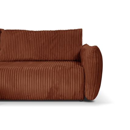 Universelles Eck-Schlafsofa mit Stauraum in L-Form FRIDA, braun