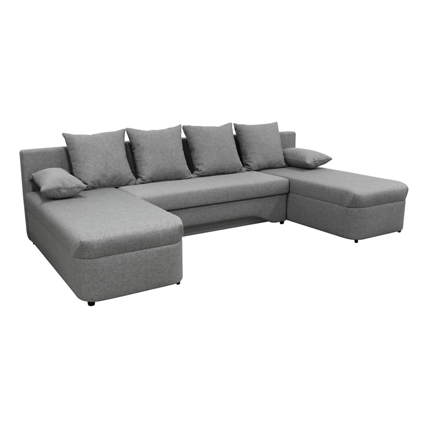 Universelles Eck-Schlafsofa in U-Form mit Stauraum ALMEIDA, grau