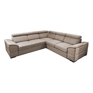 Universelles Eck-Schlafsofa mit Stauraum GRANADA in Beige