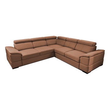 Universelles Eck-Schlafsofa mit Stauraum GRANADA in Braun