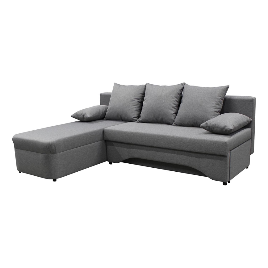 Universelles Eck-Schlafsofa mit Stauraum in L-Form ALMEIDA grau