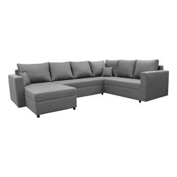 Universelles Eck-Schlafsofa mit Stauraum in U-Form SEYA, grau